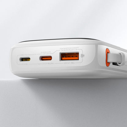 Baseus Qpow power bank 10000mAh built-in USB Type-C cable 22.5W Quick Charge SCP AFC FCP white (PPQD020102)_9