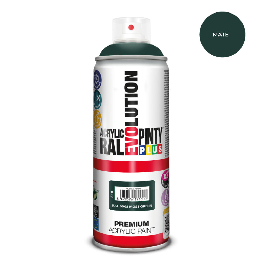 Tinta em spray pintyplus evolution 520 cc ral 6005 matt moss green_0