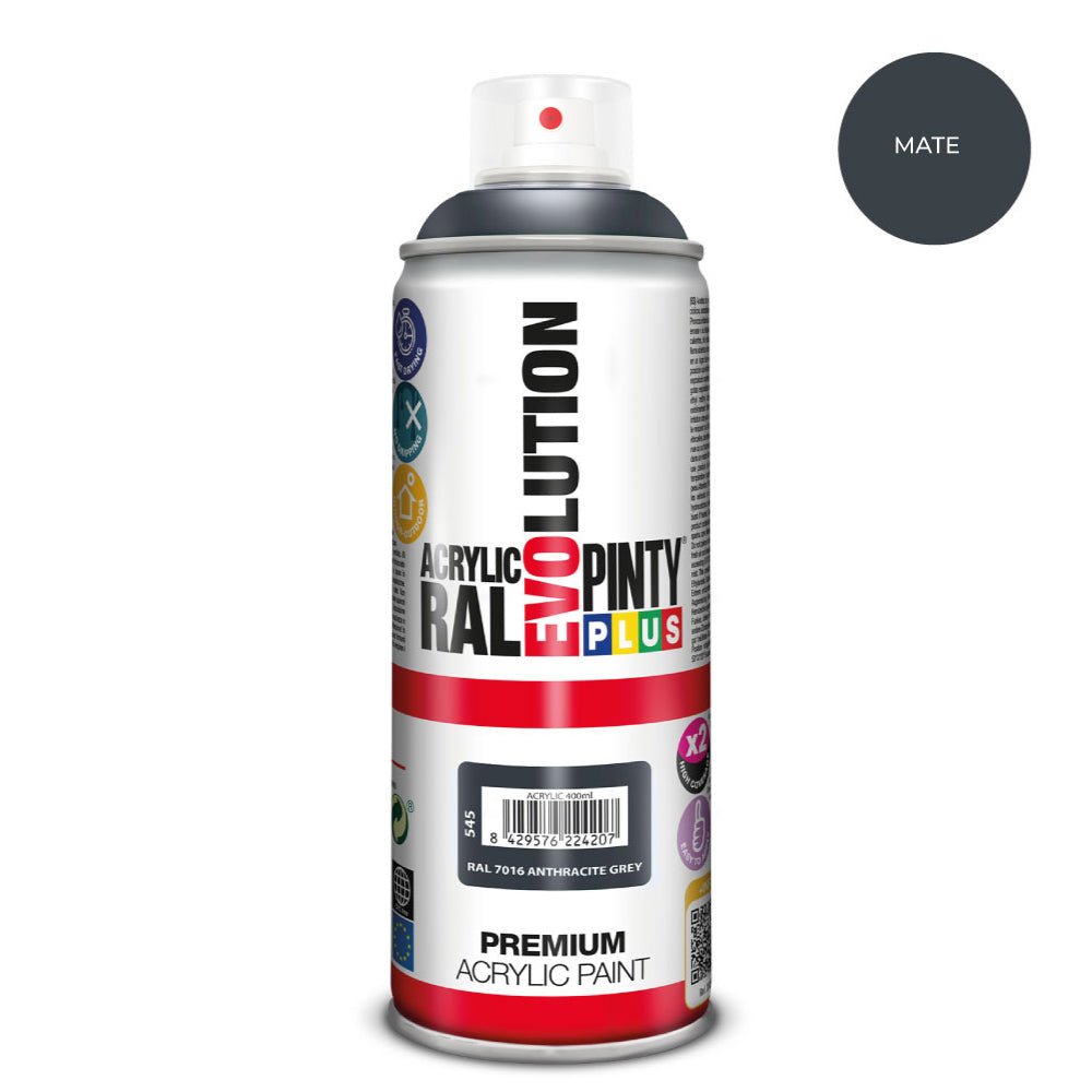 Tinta em spray pintyplus evolution 520 cc ral 7016 matt anthracite grey_0