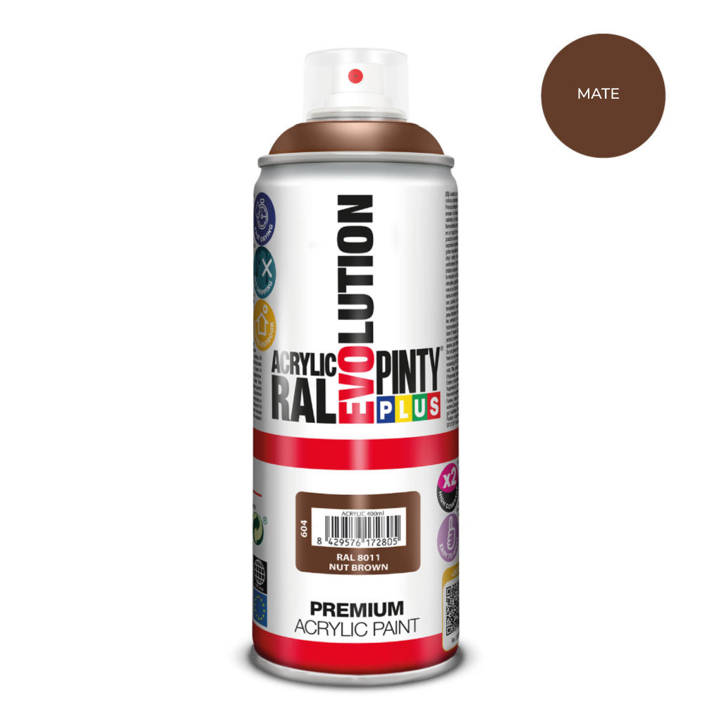 Tinta em spray pintyplus evolution 520 cc ral 8011 matt nut brown_0