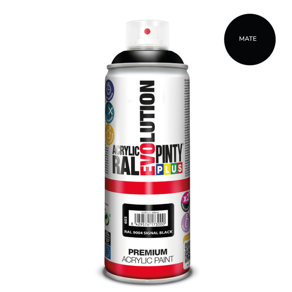 Tinta em spray pintyplus evolution 520 cc ral 9004 matt signal black_0