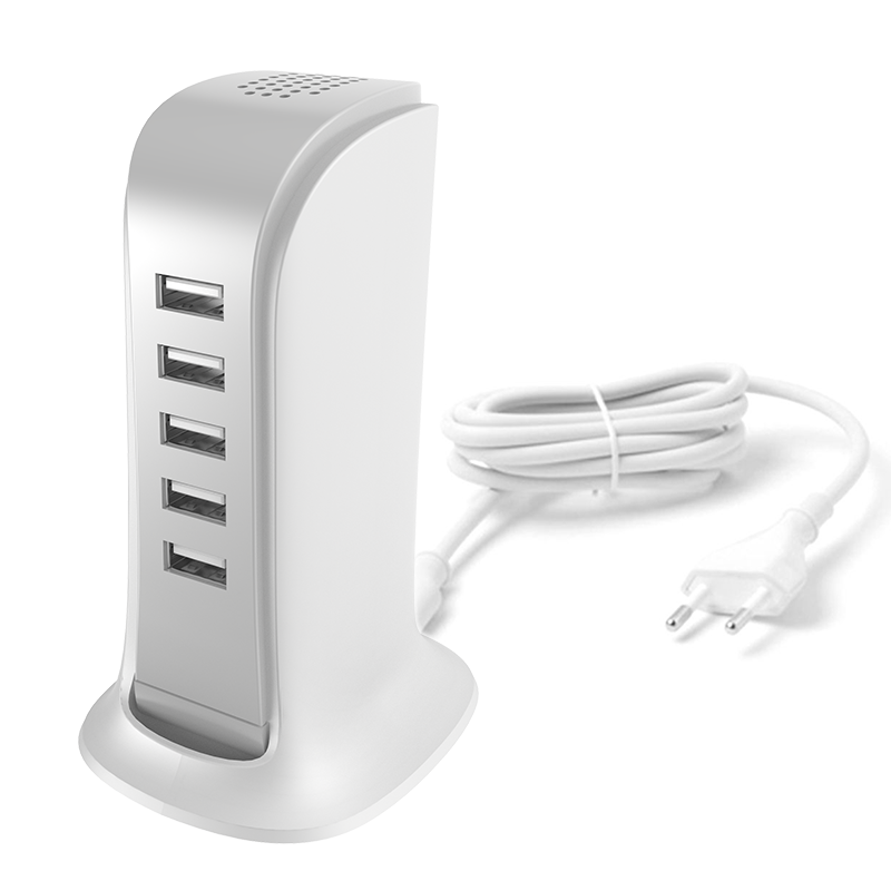Dudao 5x USB charger with built-in EU power cable white (A5EU)_0