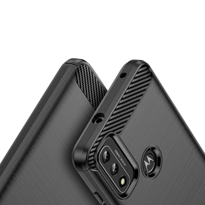 Carbon Case Flexible Cover Sleeve Motorola Moto G Play 2022 black_3