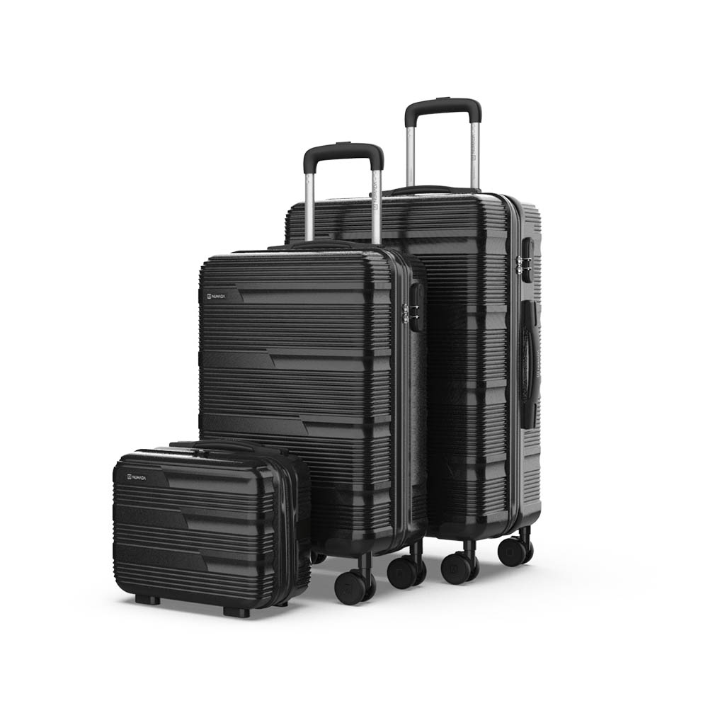 Conjunto de malas pretas, 3 peÃ§as de 12", 20" e 24"_0