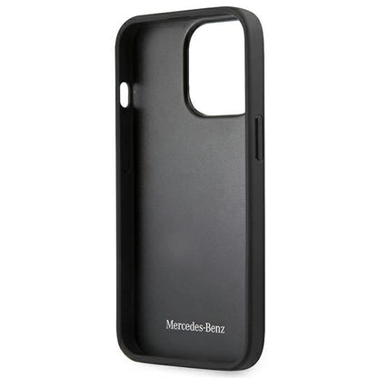 Mercedes MEHCP13LMBLBK iPhone 13 Pro / 13 6,1" czarny/black hardcase Leather Meshed Metal Logo_6