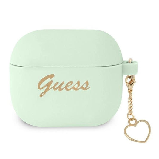 Guess GUA3LSCHSN AirPods 3 cover green/green Silicone Charm Heart Collection_0