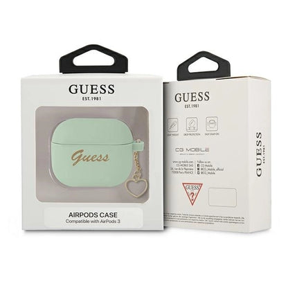 Guess GUA3LSCHSN AirPods 3 cover green/green Silicone Charm Heart Collection_2