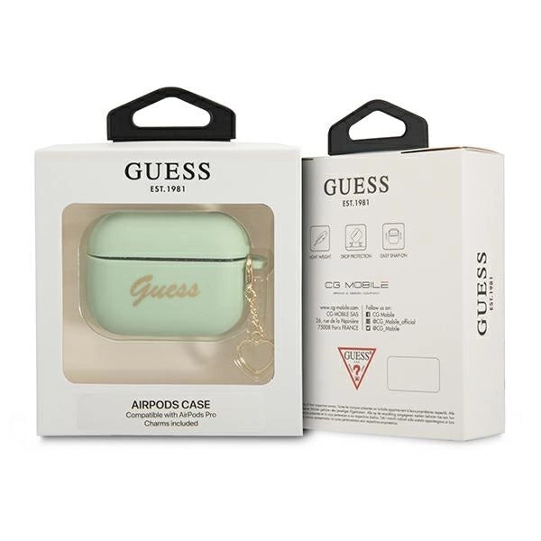 Guess GUAPLSCHSN AirPods Pro cover green/green Silicone Charm Heart Collection_2