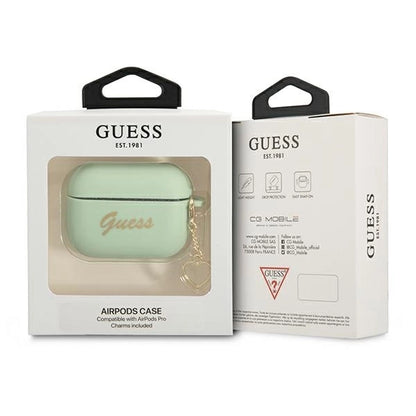 Guess GUAPLSCHSN AirPods Pro cover green/green Silicone Charm Heart Collection_2