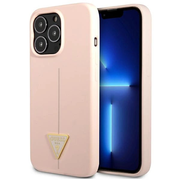 Guess GUHCP13LSLTGP iPhone 13 Pro / 13 6.1" pink/pink hardcase Silicone Triangle_0