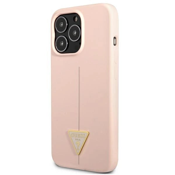 Guess GUHCP13LSLTGP iPhone 13 Pro / 13 6.1" pink/pink hardcase Silicone Triangle_1