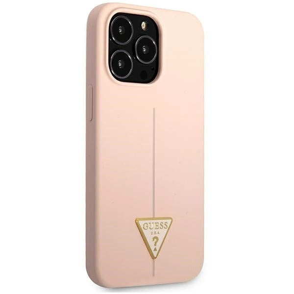 Guess GUHCP13LSLTGP iPhone 13 Pro / 13 6.1" pink/pink hardcase Silicone Triangle_3