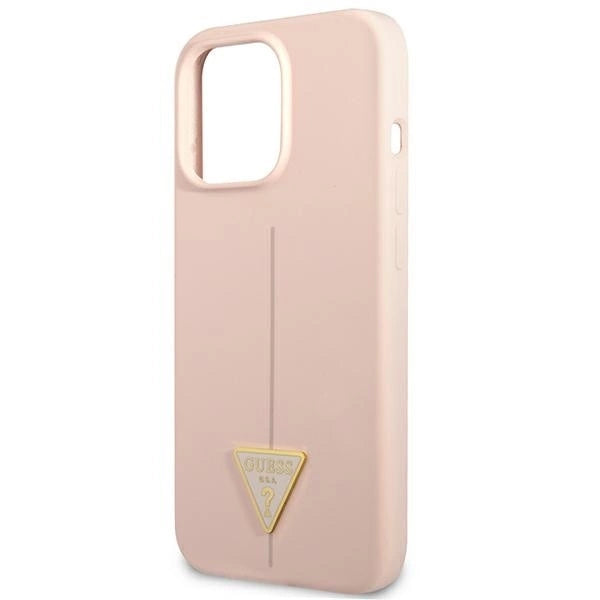Guess GUHCP13LSLTGP iPhone 13 Pro / 13 6.1" pink/pink hardcase Silicone Triangle_5