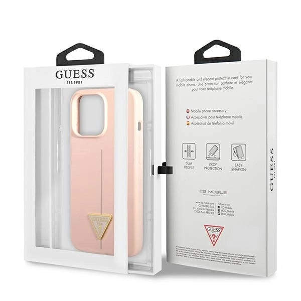Guess GUHCP13LSLTGP iPhone 13 Pro / 13 6.1" pink/pink hardcase Silicone Triangle_7
