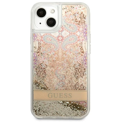 Guess GUHCP13SLFLSD iPhone 13 mini 5.4" gold/gold hardcase Paisley Liquid Glitter_2
