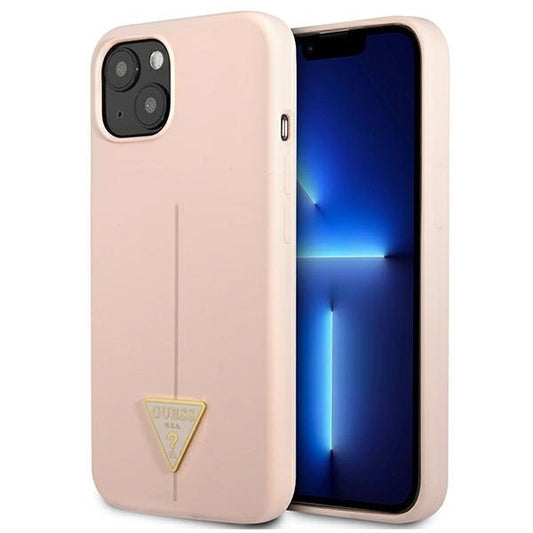 Guess GUHCP13SSLTGP iPhone 13 mini 5.4&quot; pink/pink hardcase Silicone Triangle_0