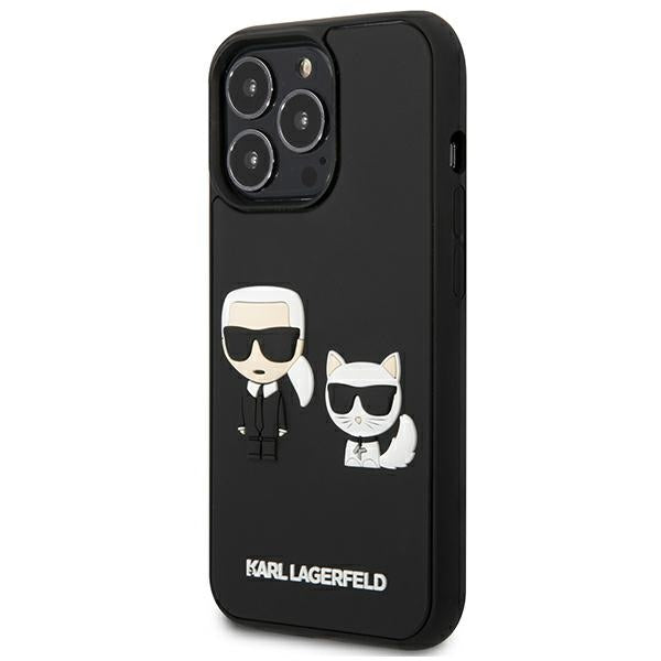 Karl Lagerfeld KLHCP13L3DRKCK iPhone 13 Pro / 13 6.1" black/black hardcase Karl&amp;Choupette Ikonik 3D_1