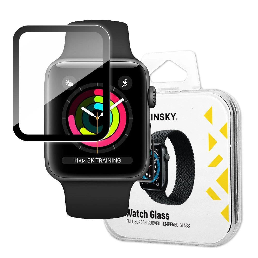 Wozinsky Watch Glass Hybrid Glass for Apple Watch 3 38mm / Watch 2 38mm / Watch 1 38mm Black_0