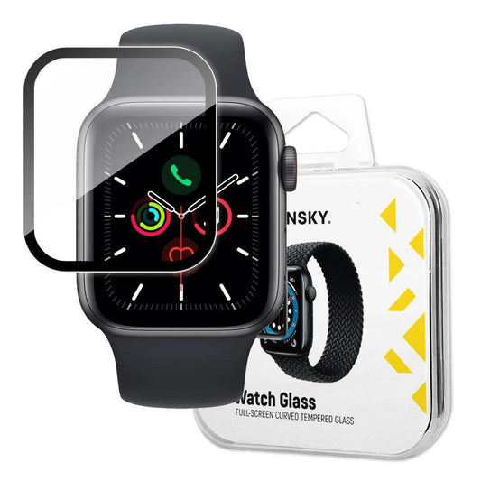 Wozinsky Watch Glass Hybrid Glass for Apple Watch 6 44mm / Watch 5 44mm / Watch 4 44mm / Watch SE 44mm Black_0