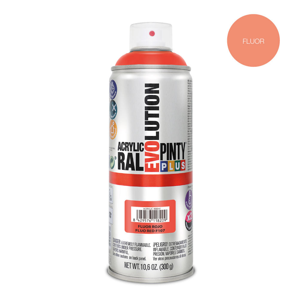 Tinta em spray pintyplus evolution 520 cc fluor.vermelho f107_0