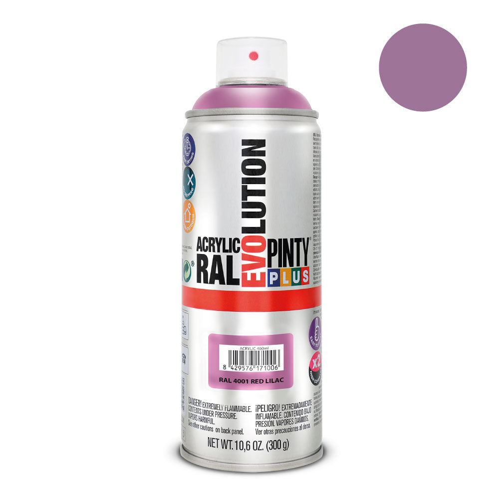 Tinta em spray pintyplus evolution 520 cc ral 4001 vermelho lila_0