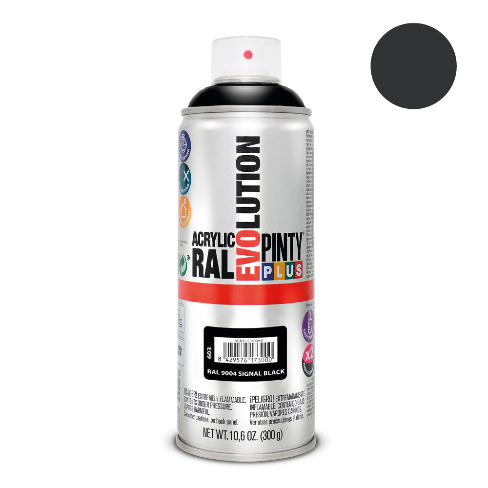 Tinta em spray pintyplus evolution 520 cc ral 9004 preto_0