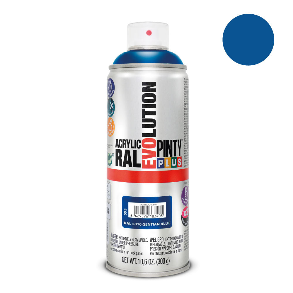 Tinta em spray pintyplus evolution 520 cc ral 5010 azul genziana_0