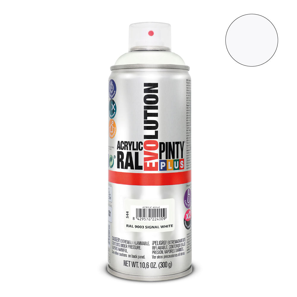 Tinta em spray pintyplus evolution 520 cc ral 9003 branco sinais_0