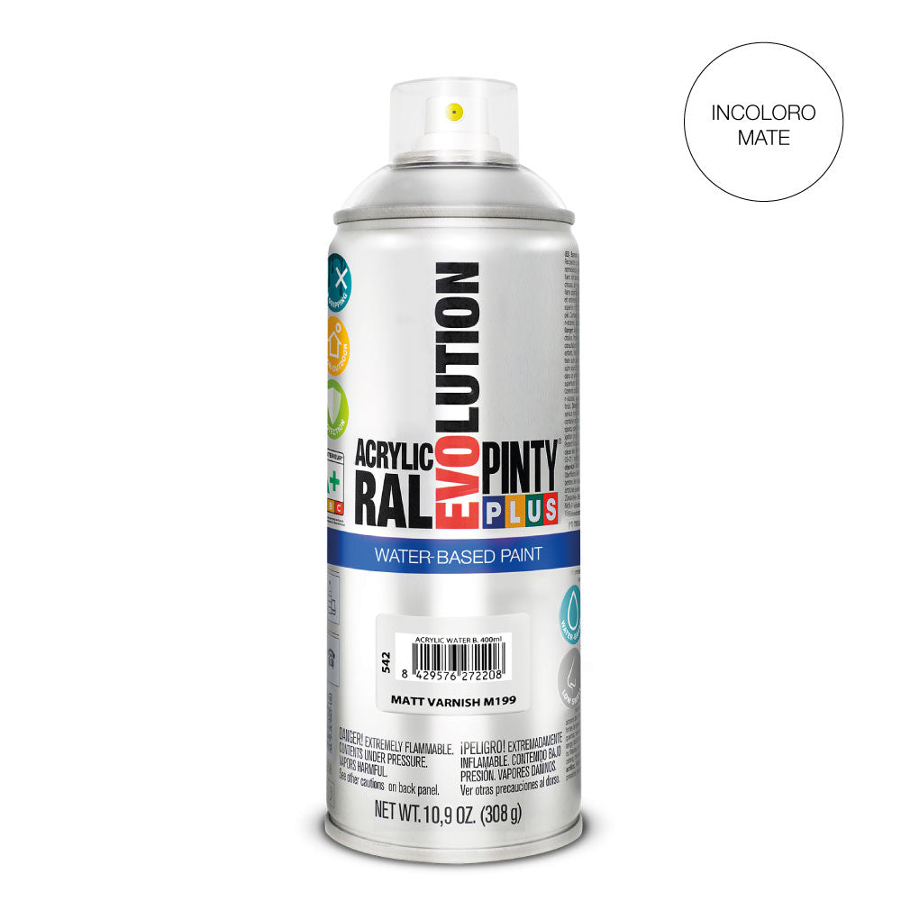 Tinta em spray pintyplus evolution water-based 520cc m199 verniz mate_0