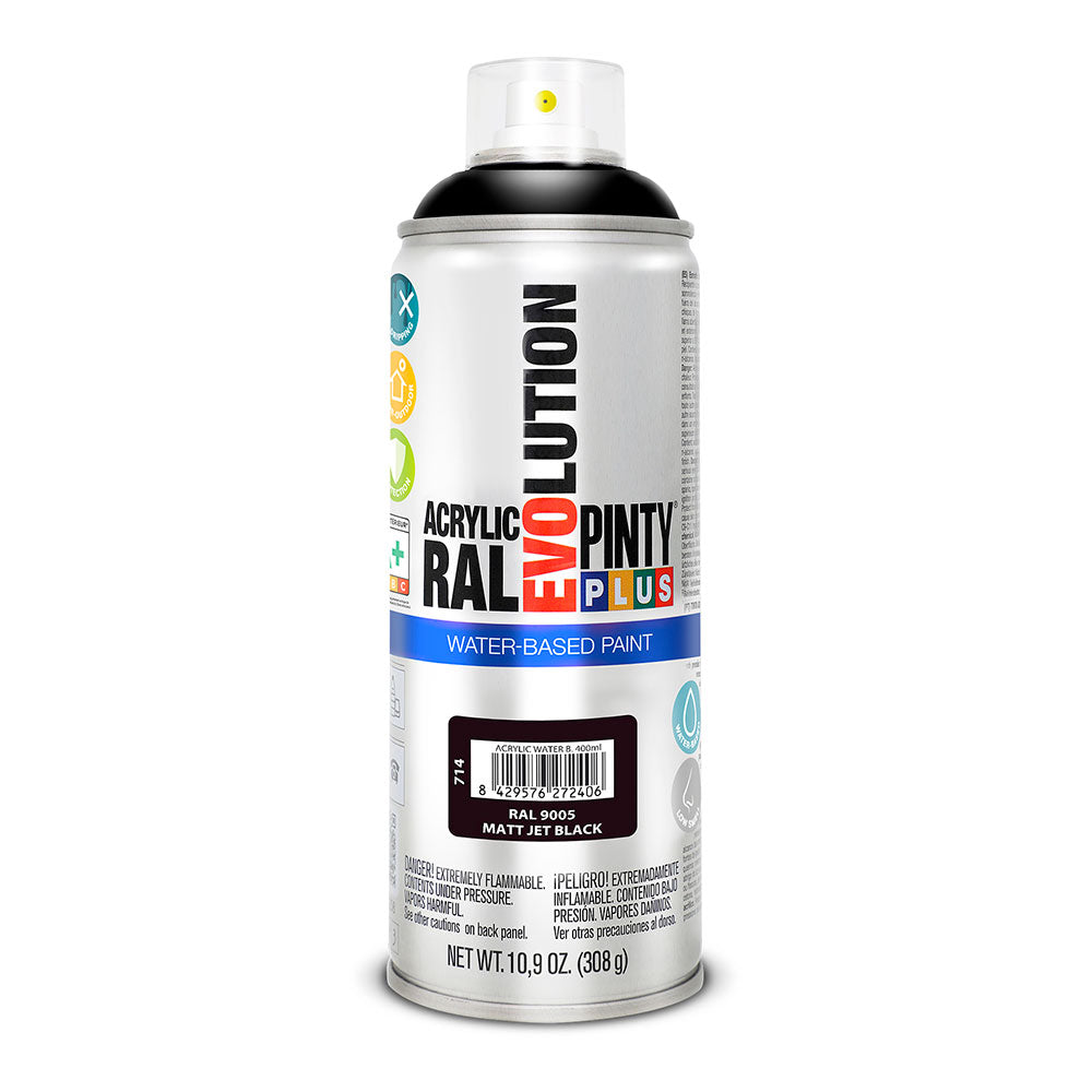 Spray pintyplus evolution water-based 520cc ral 9005 preto intenso mate_0