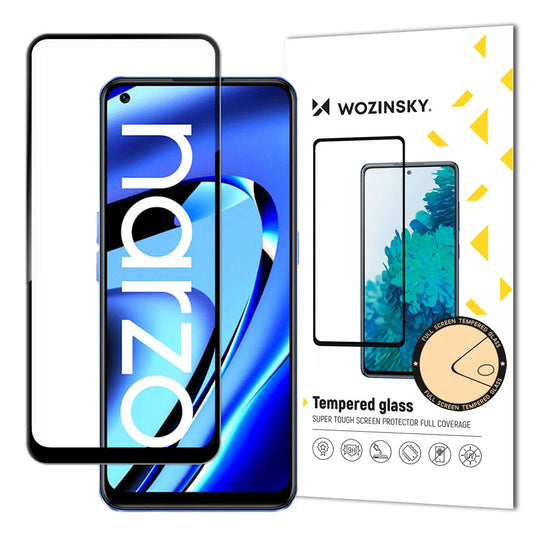 Wozinsky Super Tough Full Glue Tempered Glass Full Screen With Frame Case Friendly Realme Narzo 50A Black_0