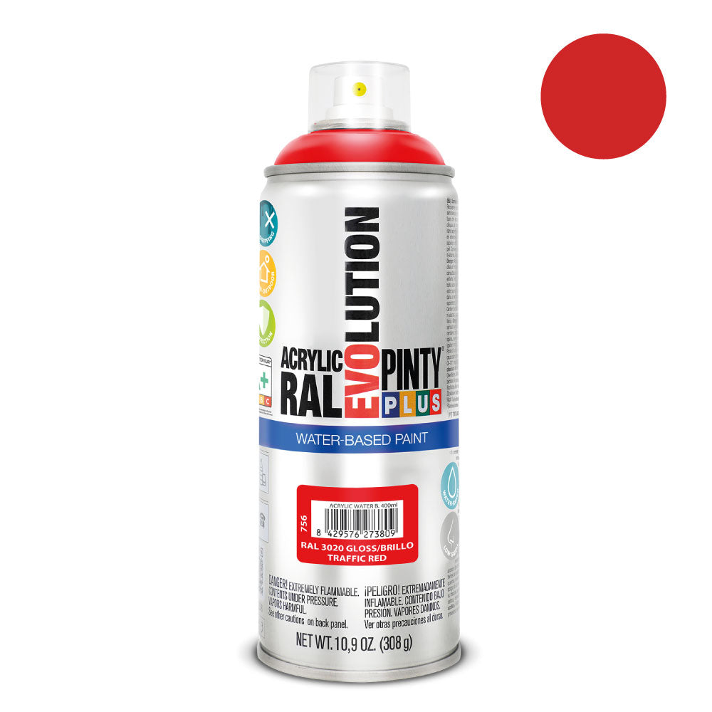Spray pintyplus evolution water-based 520cc ral 3020 vermelho trafico_0