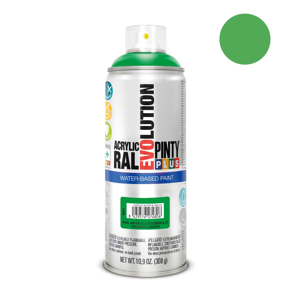 Spray pintyplus evolution water-based 520cc ral 6018 verde amarelado_0