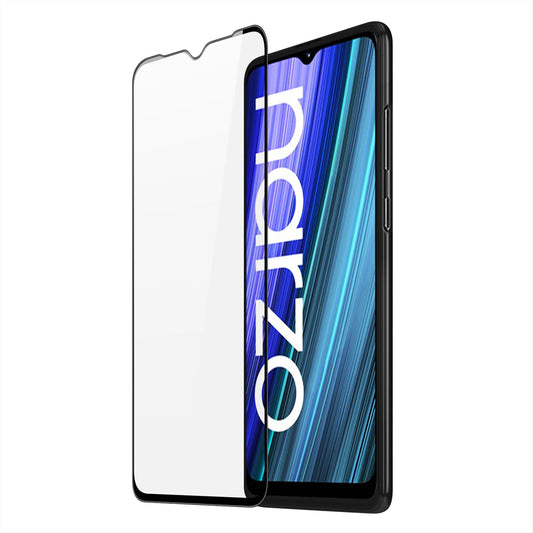 Dux Ducis 9D Tempered Glass 9H Full Screen Tempered Glass with Realme Narzo 50A frame black (case friendly)_0