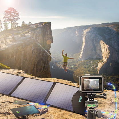 Choetech SC008 solar foldable charger 120W DC / USB-C / 2x USB-A - black_13