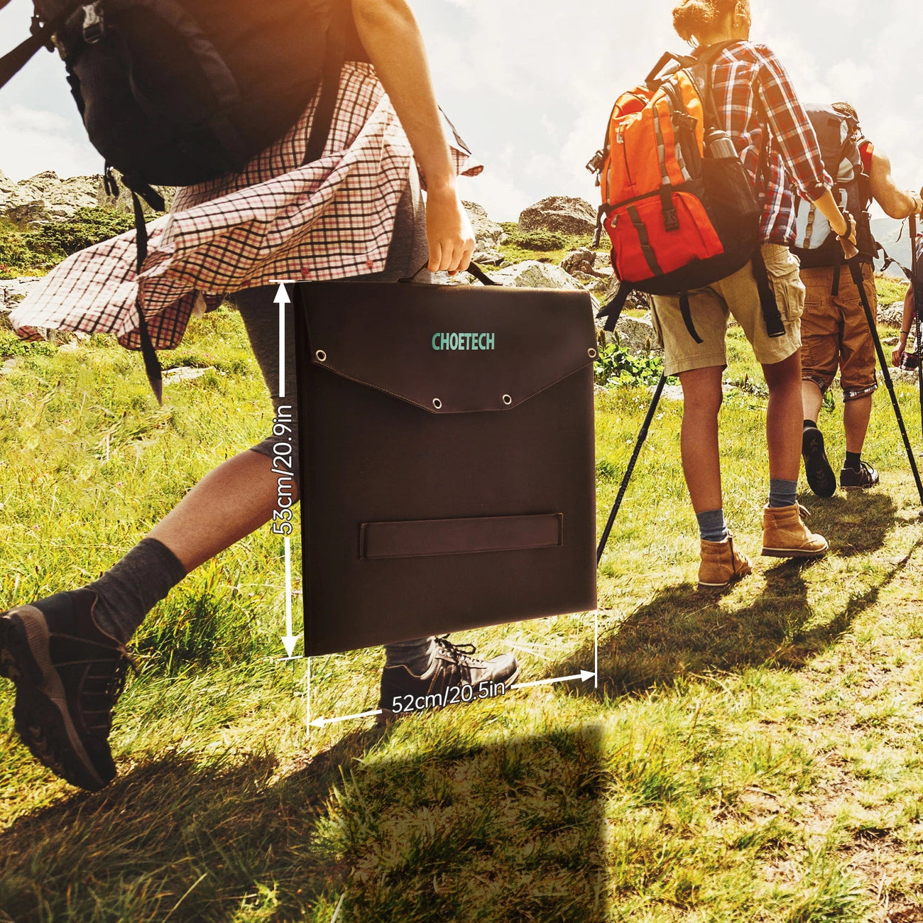 Choetech SC008 solar foldable charger 120W DC / USB-C / 2x USB-A - black_15