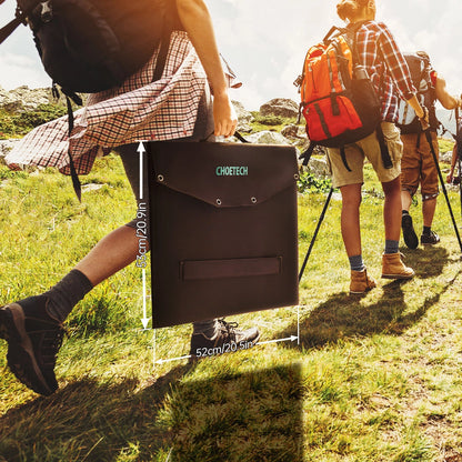 Choetech SC008 solar foldable charger 120W DC / USB-C / 2x USB-A - black_15
