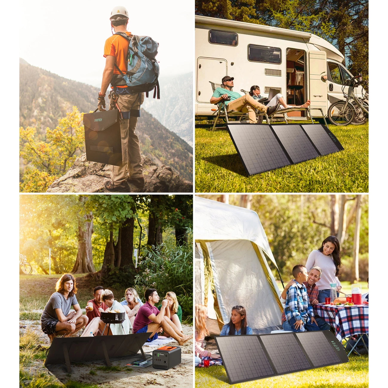 Choetech SC008 solar foldable charger 120W DC / USB-C / 2x USB-A - black_17