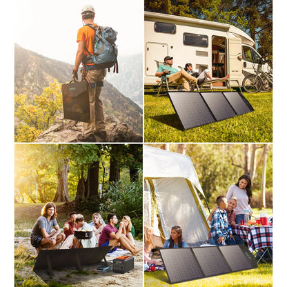 Choetech SC008 solar foldable charger 120W DC / USB-C / 2x USB-A - black_17