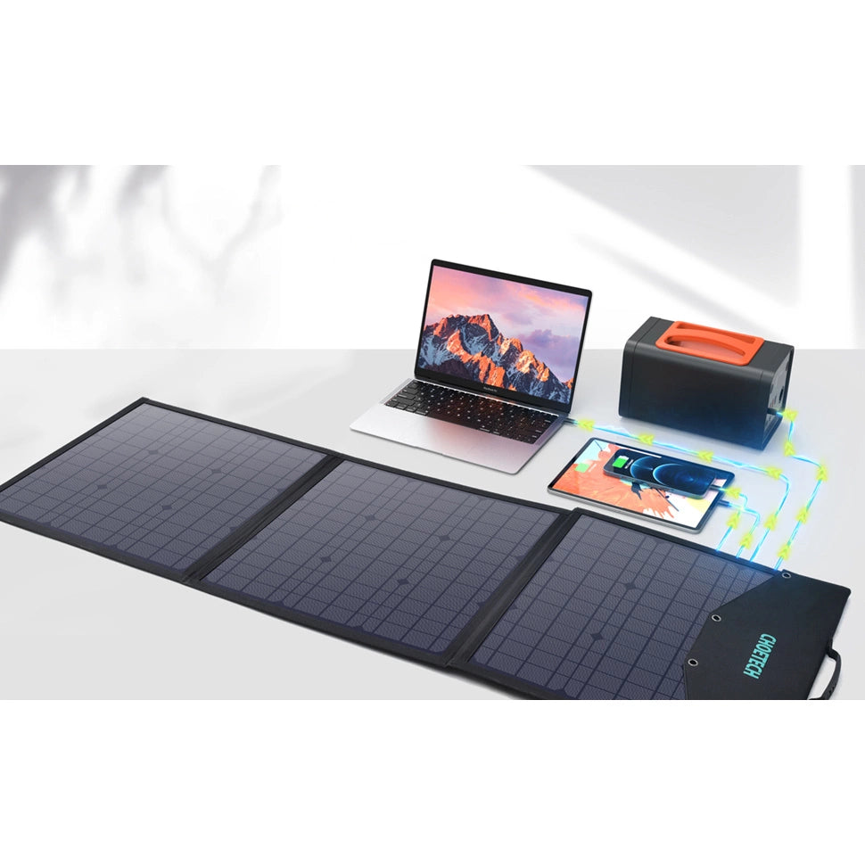 Choetech SC008 solar foldable charger 120W DC / USB-C / 2x USB-A - black_23