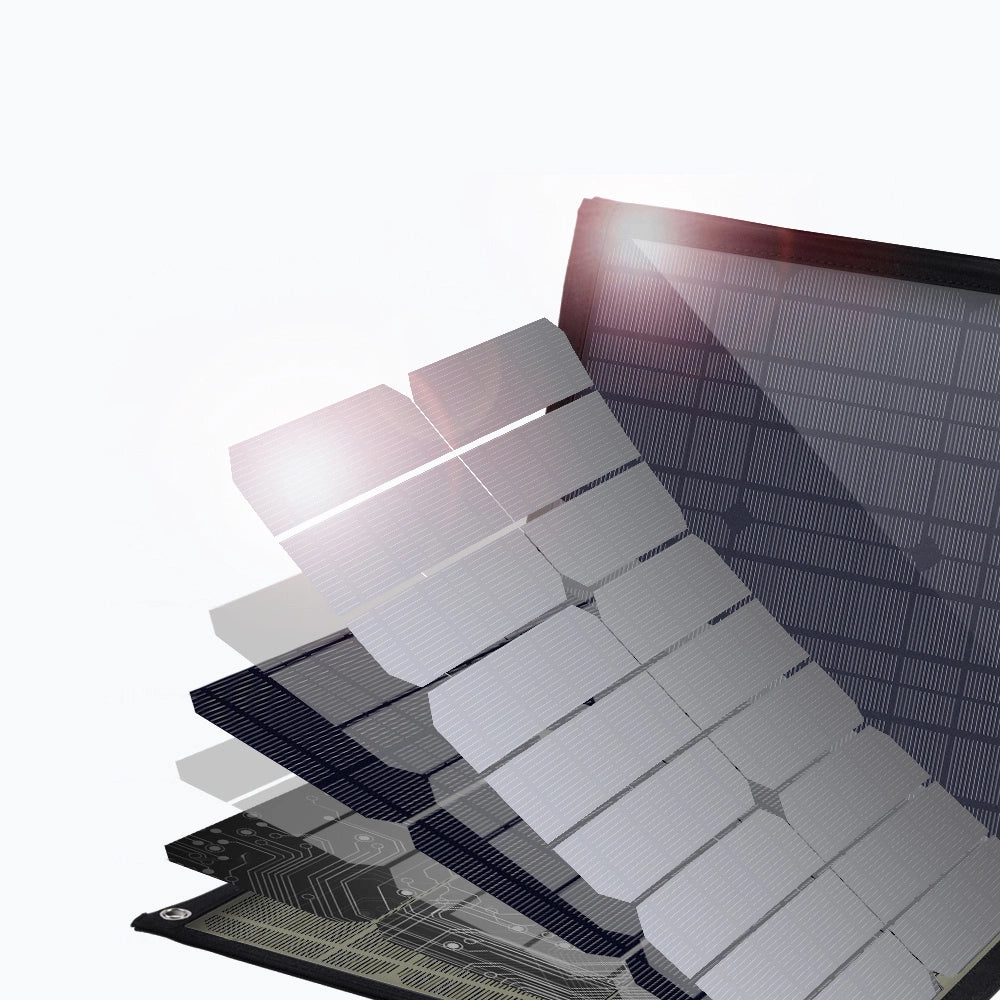 Choetech SC008 solar foldable charger 120W DC / USB-C / 2x USB-A - black_4