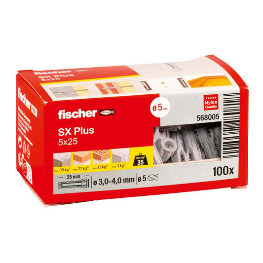 Bucha fischer sx plus Ã¸5x25mm 100 unid. n5 568005_0