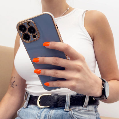Lighting Color Case for Xiaomi Redmi Note 11 gold frame gel cover blue_5