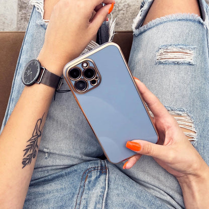 Lighting Color Case for Xiaomi Redmi Note 11 gold frame gel cover blue_6