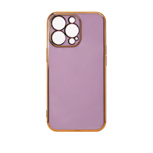 Lighting Color Case for Xiaomi Redmi Note 11 gel cover with gold frame purple_0