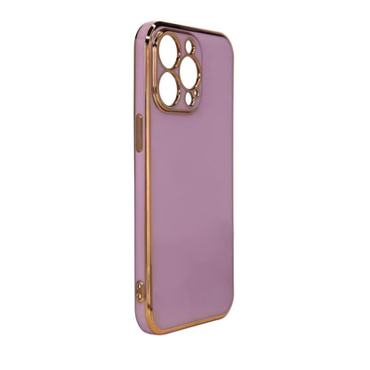 Lighting Color Case for Xiaomi Redmi Note 11 gel cover with gold frame purple_1
