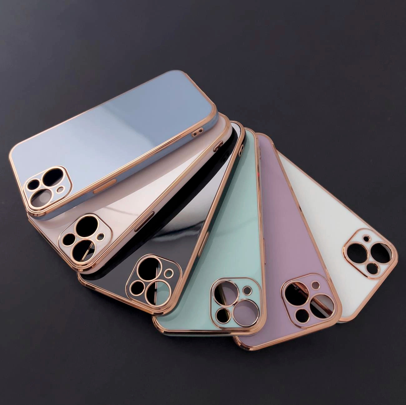 Lighting Color Case for Xiaomi Redmi Note 11 gel cover with gold frame purple_3