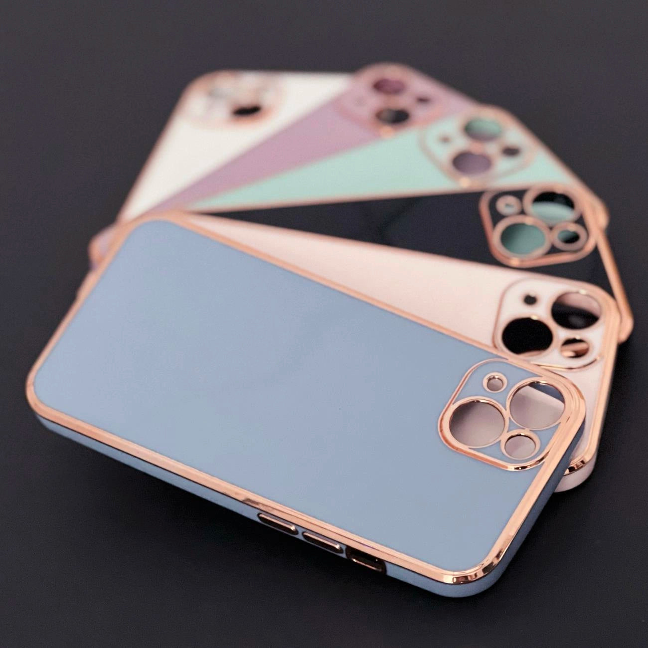 Lighting Color Case for Xiaomi Redmi Note 11 gel cover with gold frame purple_4