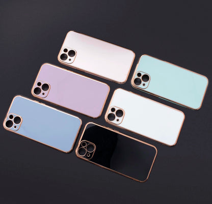 Lighting Color Case for Xiaomi Redmi Note 11 gel cover with gold frame purple_8