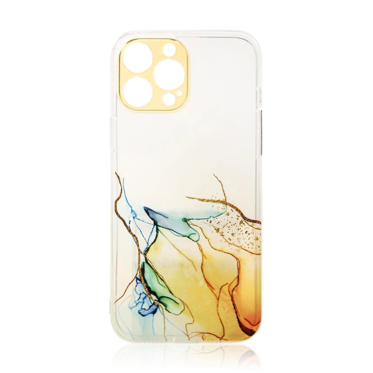 Marble Case for iPhone 12 Pro Max Gel Cover Orange Marble_0
